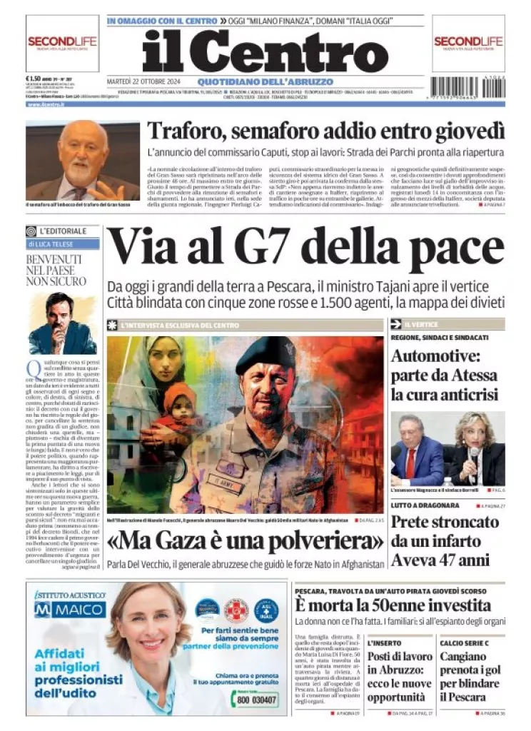 Prima-pagina-il centro-oggi-edizione-del-2024-10-22